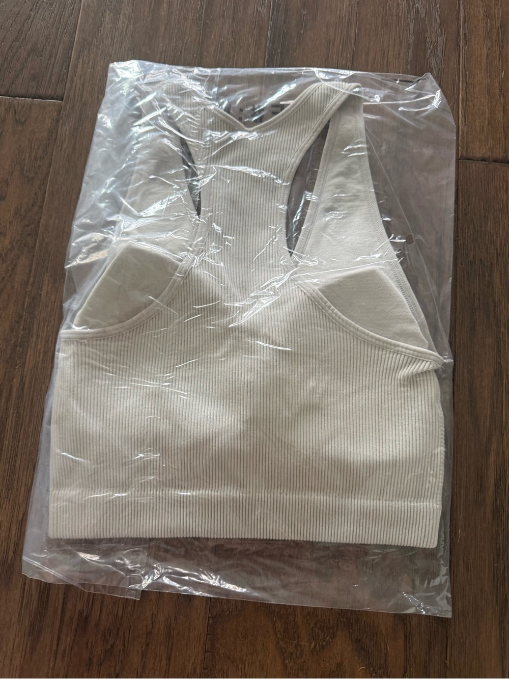 NEW Zenana Ribbed Crop Racerback Tank Top - Bone - Picture 10 of 10